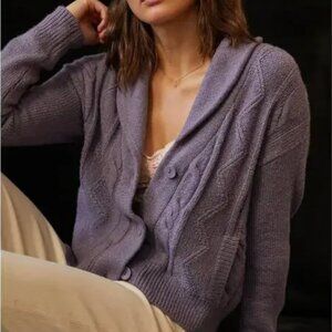 Anthropologie Pilcro sweater, button cardigan, purple XS